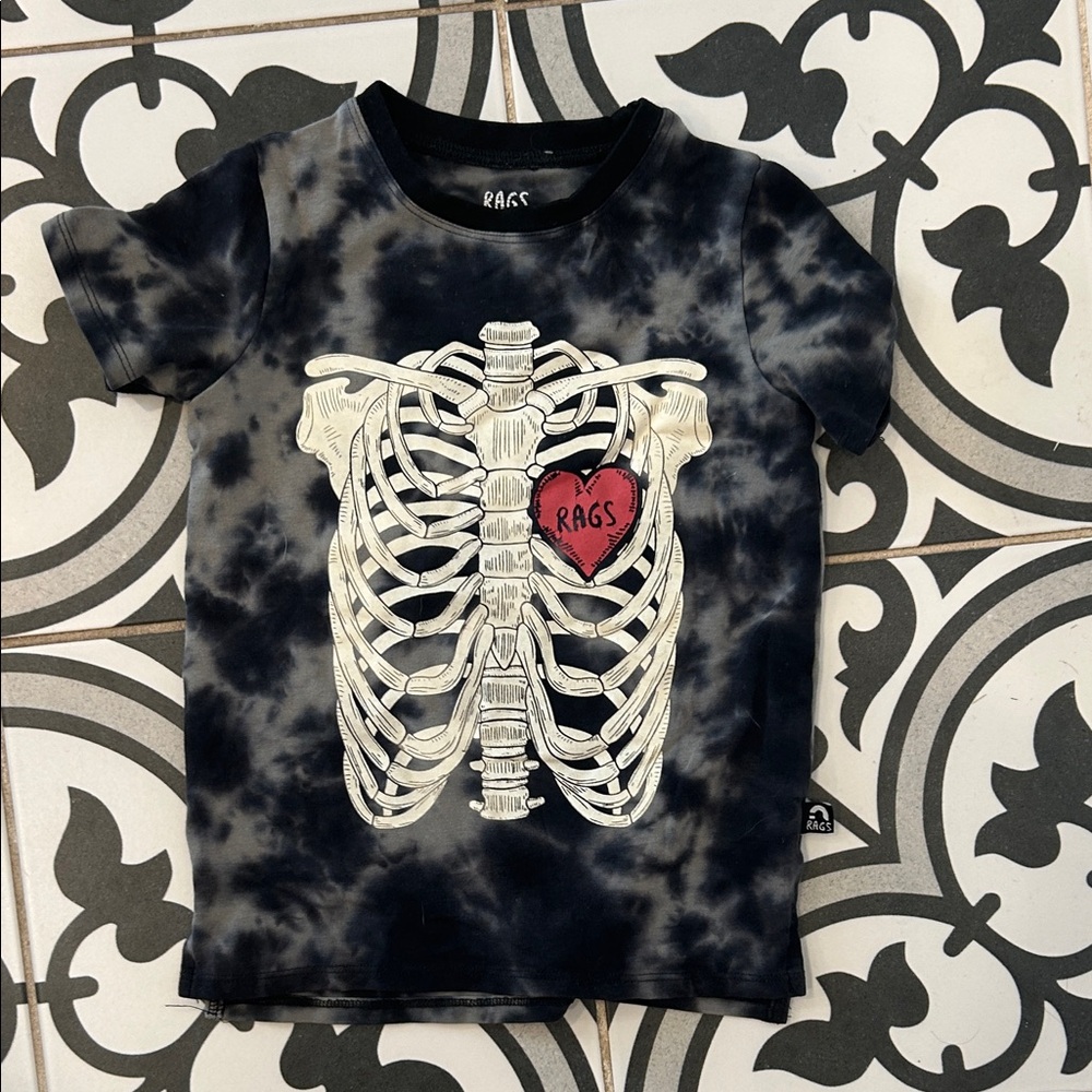 Rags to Raches Tie-Dye Skeleton Ribcage Tee